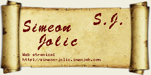 Simeon Jolić vizit kartica